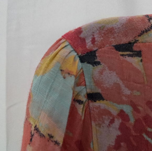 Zac & Rachel Green Blouse with Tie Front and 3/4 Sleeves - Picture 5 of 7